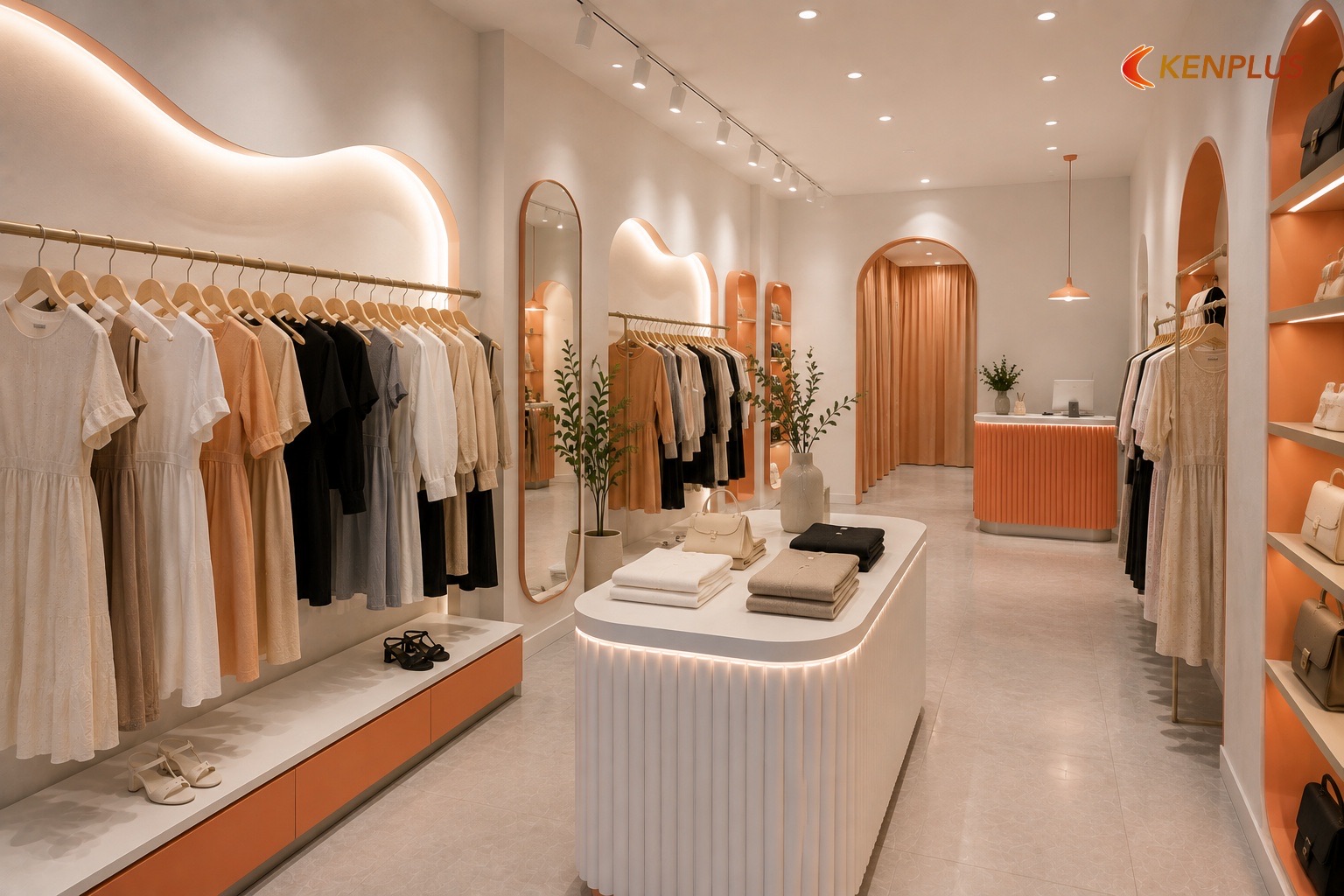 Xu hướng bố cục shop thời trang nữ đang phổ biến — Mẫu thiết kế shop thời trang nữ đẹp, dễ thi công