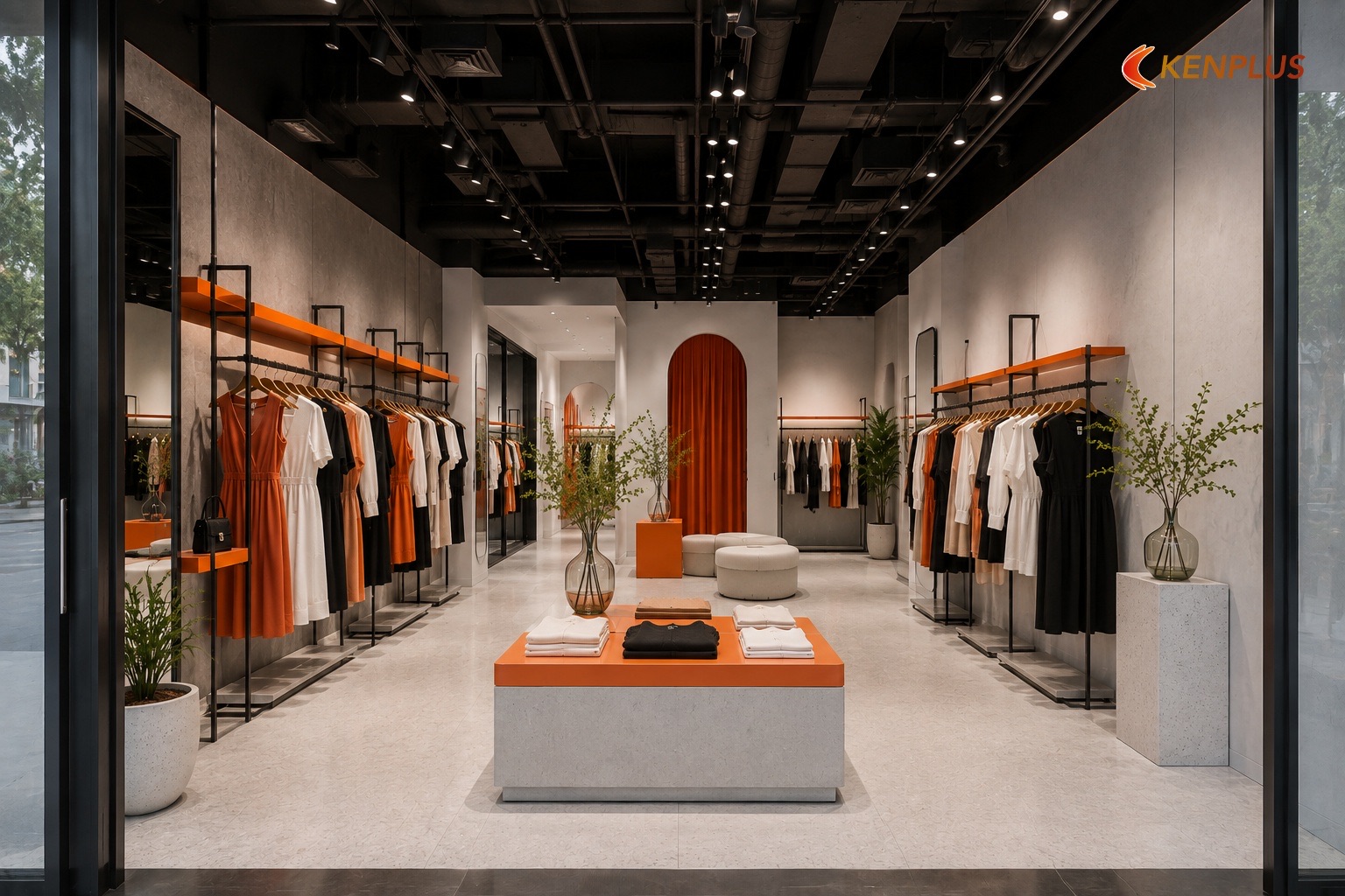 Trần mở là gì trong ngữ cảnh shop thời trang nữ — Shop thời trang nữ: trần mở hay trần thạch cao