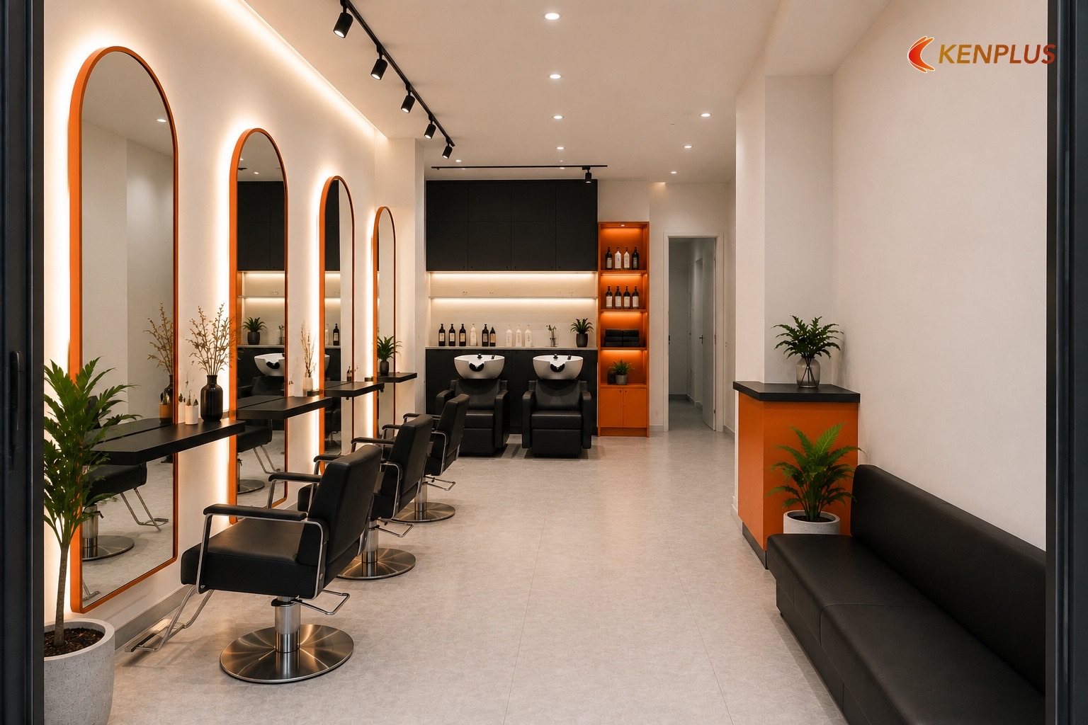 Thế nào là mẫu dễ thi công với salon nữ — Mẫu thiết kế salon tóc nữ đẹp, dễ thi công