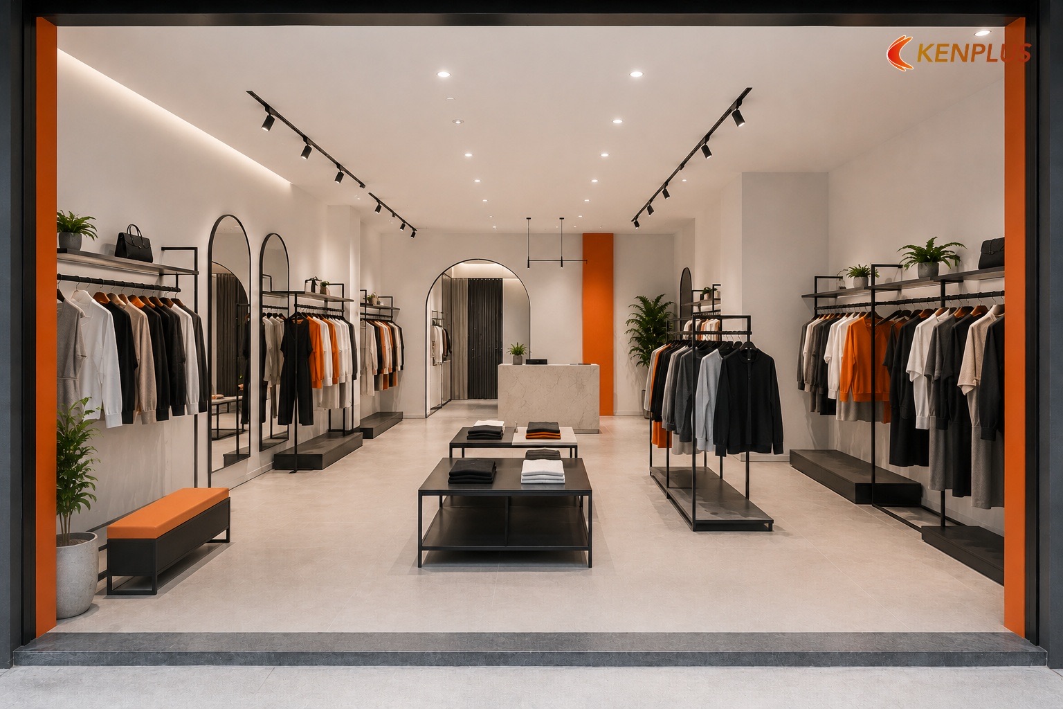 Bài toán cốt lõi: bao nhiêu hàng trên sàn — Thiết kế shop thời trang 50m2 hết bao nhiêu tiền Bài toán cốt lõi: bao nhiêu hàng trên sàn — Thiết kế shop thời trang 50m2 hết bao nhiêu tiền