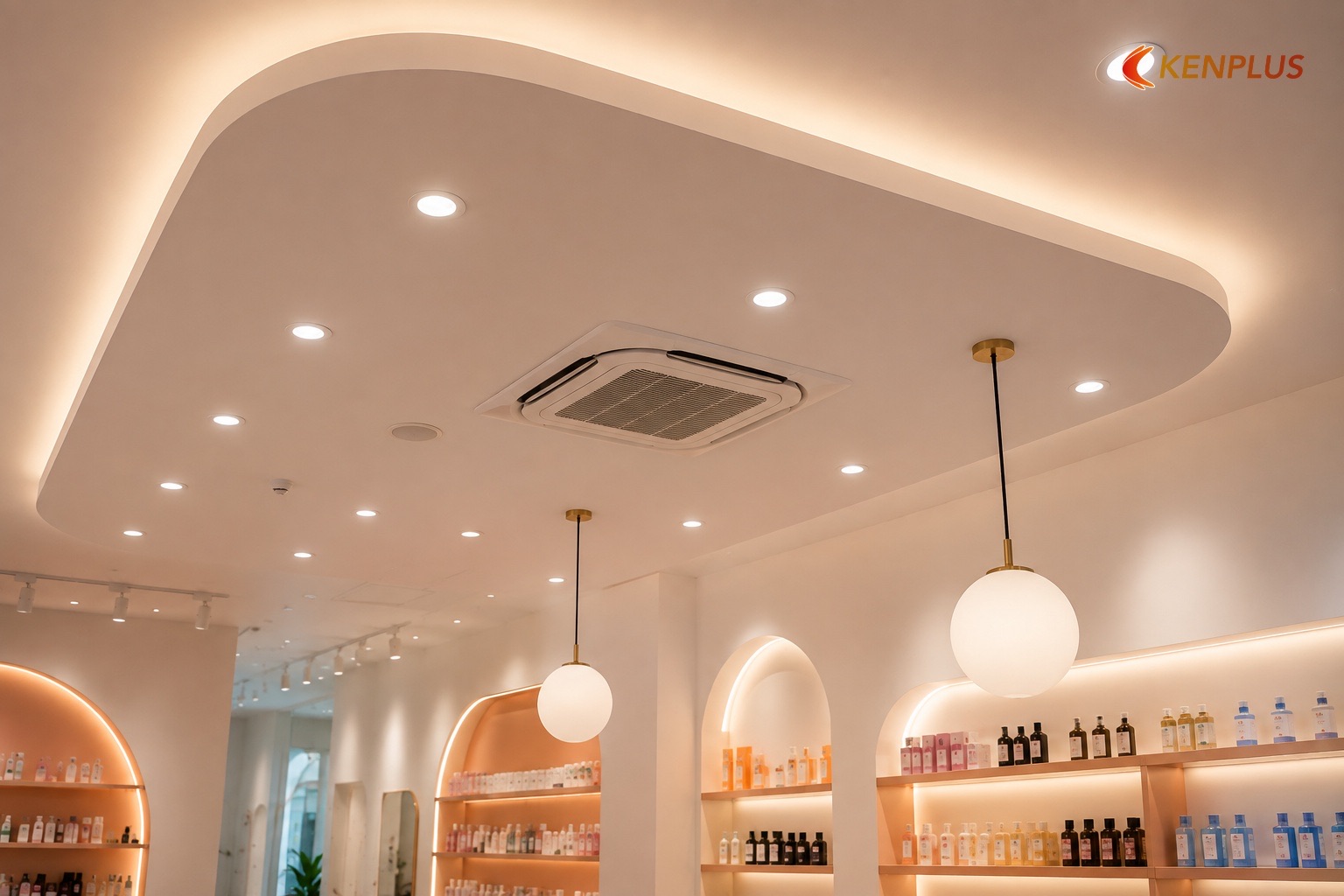 Trần thạch cao — ưu và nhược trong K-beauty — Shop mỹ phẩm Hàn Quốc: trần mở hay trần thạch cao Trần thạch cao — ưu và nhược trong K-beauty — Shop mỹ phẩm Hàn Quốc: trần mở hay trần thạch cao