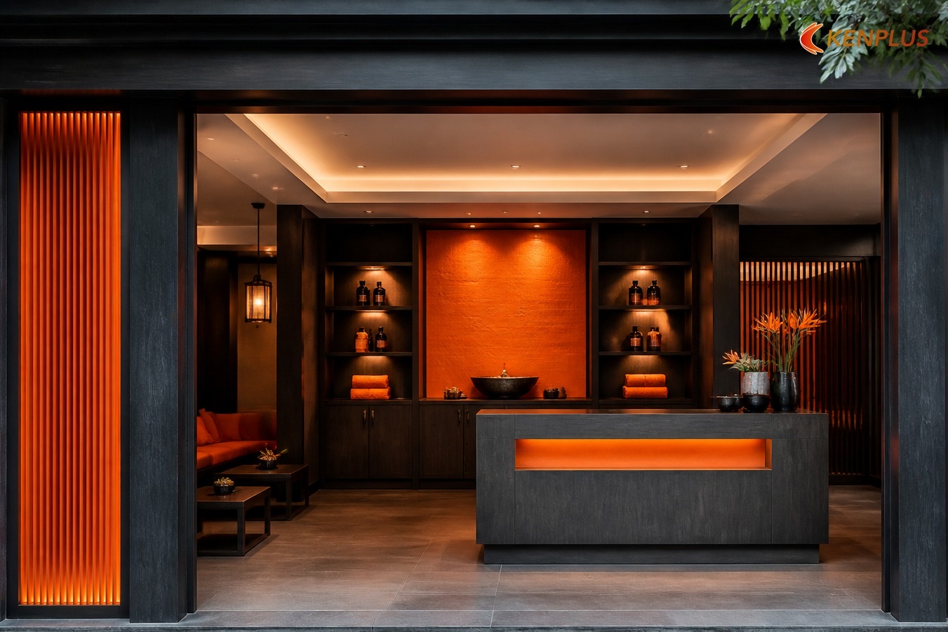 Layout dọc mặt tiền 3m — các mẫu — Thiết kế spa trị liệu mặt tiền 3m