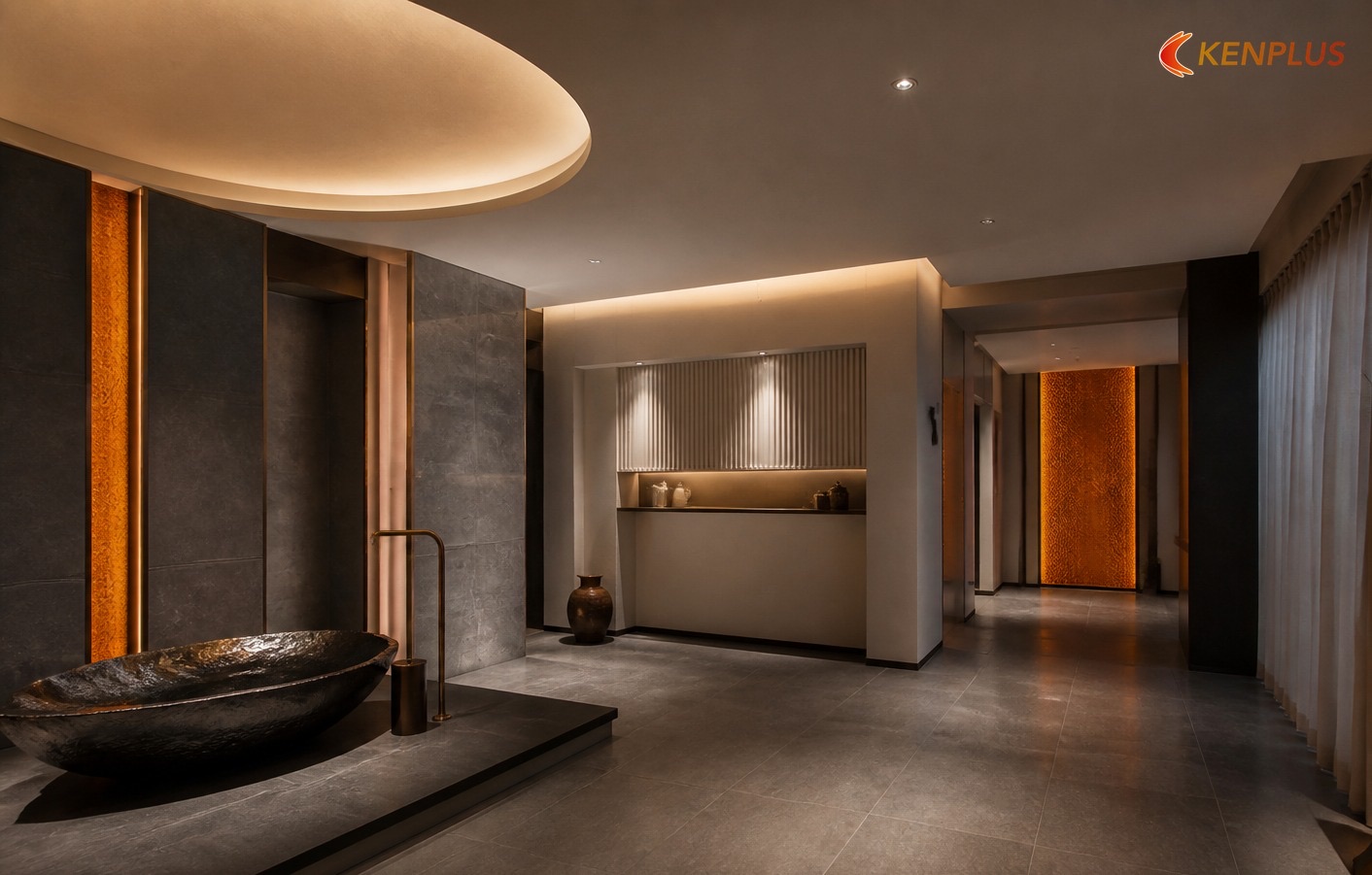 Giường trị liệu và bố trí trục phòng nhỏ — Mẫu spa trị liệu hiện đại cho mặt bằng nhỏ Giường trị liệu và bố trí trục phòng nhỏ — Mẫu spa trị liệu hiện đại cho mặt bằng nhỏ