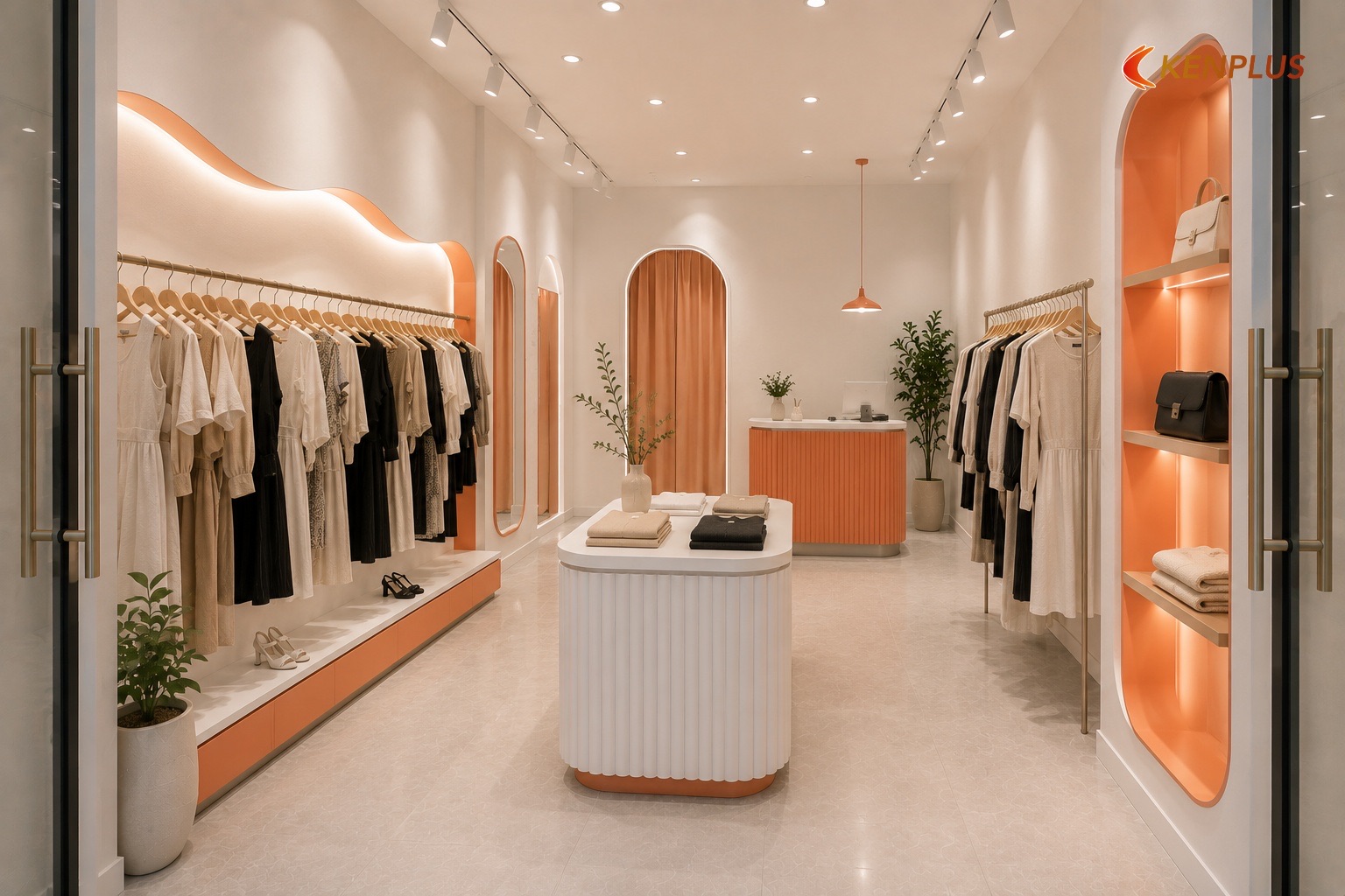 Đẹp và dễ thi công không mâu thuẫn — Mẫu thiết kế shop thời trang nữ đẹp, dễ thi công