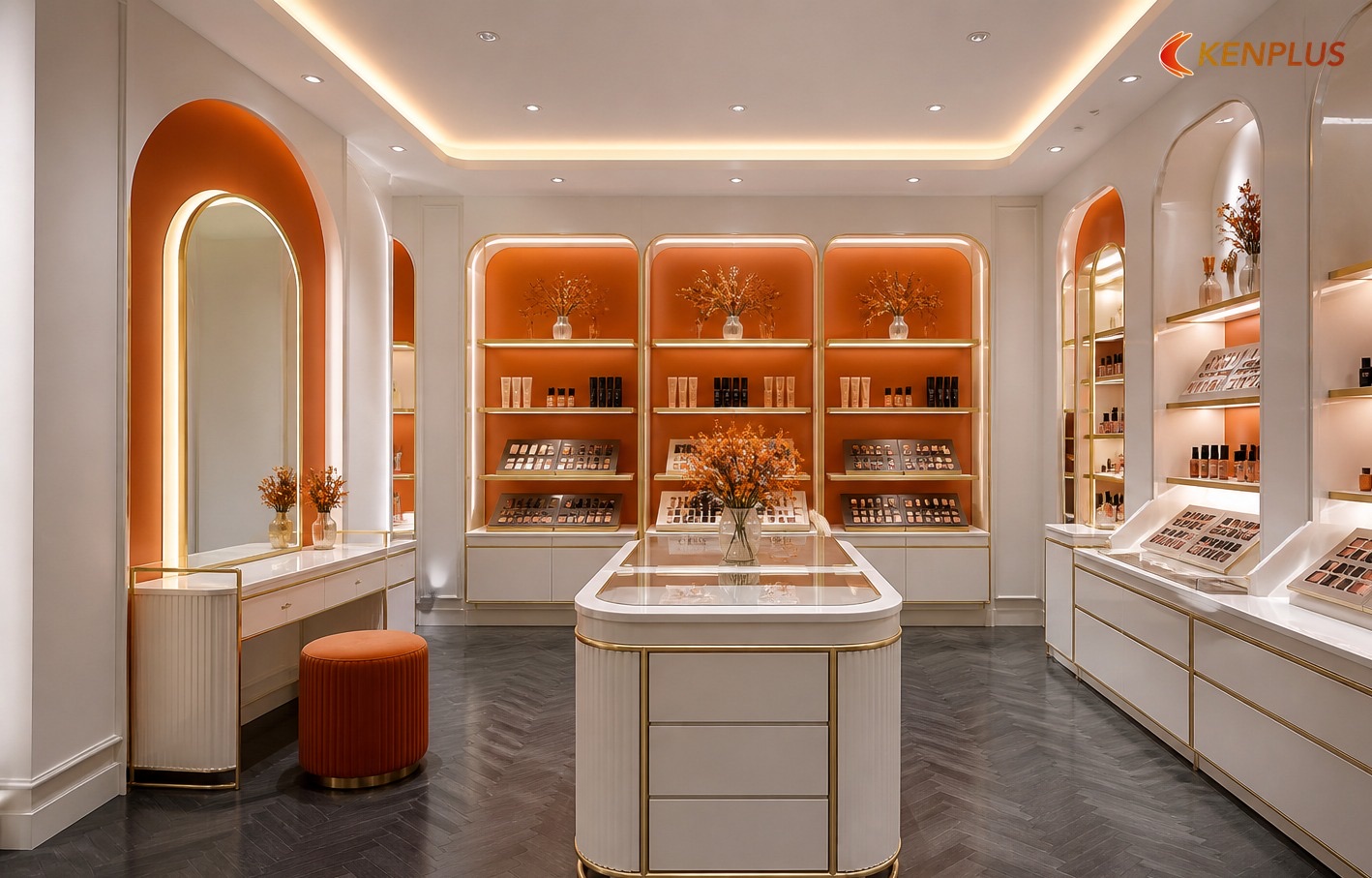 Ý tưởng phân khu trên 30m² — Ý tưởng thiết kế shop mỹ phẩm cao cấp 30m² Ý tưởng phân khu trên 30m² — Ý tưởng thiết kế shop mỹ phẩm cao cấp 30m²
