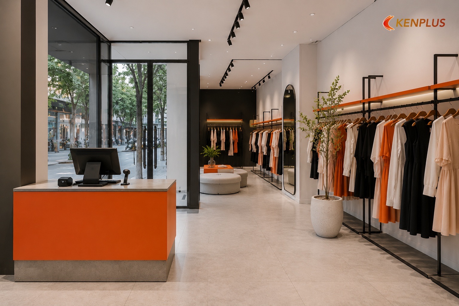 Sai lầm 1: Đặt quầy thu ngân ngay cửa vào — 7 sai lầm khi thiết kế shop thời trang nữ Sai lầm 1: Đặt quầy thu ngân ngay cửa vào — 7 sai lầm khi thiết kế shop thời trang nữ