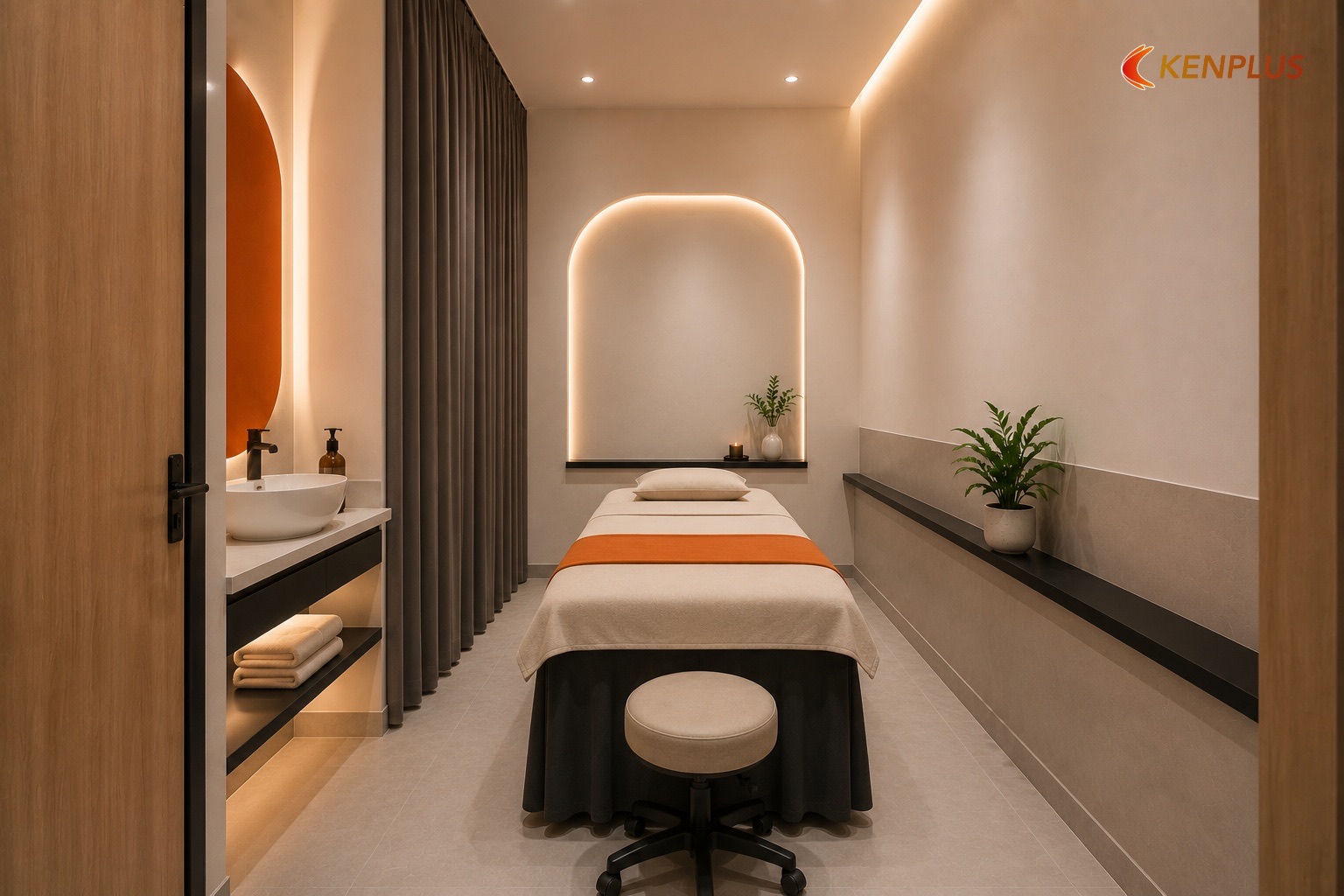 Bảng kích thước phòng treatment (góc nhìn thi công) — Quy trình thi công spa mini từ A đến Z Bảng kích thước phòng treatment (góc nhìn thi công) — Quy trình thi công spa mini từ A đến Z