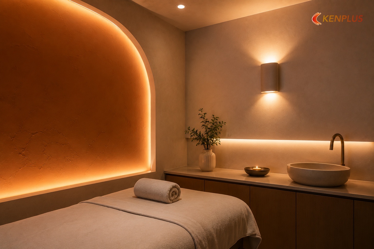 Ánh sáng: ba lớp cho ba trạng thái — Chi phí thiết kế thi công spa 100m2