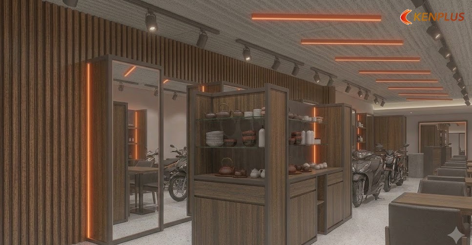 Vì sao xe máy khó chiếu sáng hơn tranh hay đèn trang trí — Thiết kế hệ đèn rọi cho showroom xe máy Vì sao xe máy khó chiếu sáng hơn tranh hay đèn trang trí — Thiết kế hệ đèn rọi cho showroom xe máy