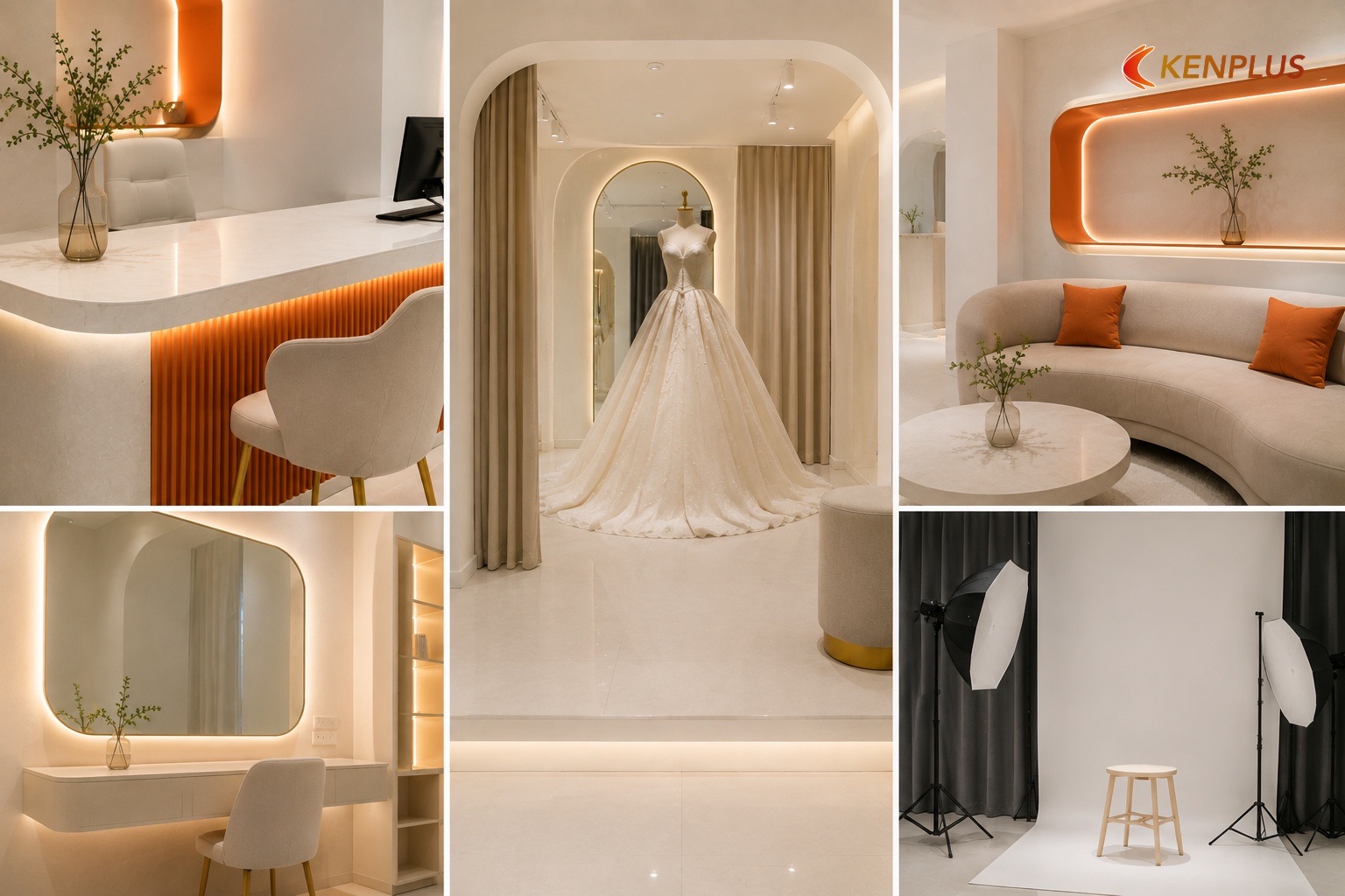 Tỷ lệ chia diện tích gợi ý cho mặt bằng 60 m² — Cách bố trí studio áo cưới 60m² hợp lý Tỷ lệ chia diện tích gợi ý cho mặt bằng 60 m² — Cách bố trí studio áo cưới 60m² hợp lý