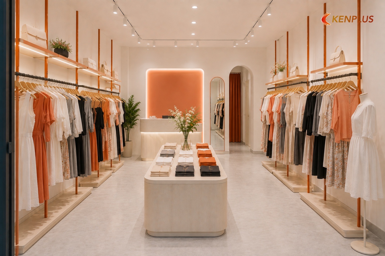Vì sao kích thước giá treo quyết định doanh thu trên mét vuông — Kích thước giá treo shop thời trang nữ bao nhiêu hợp lý