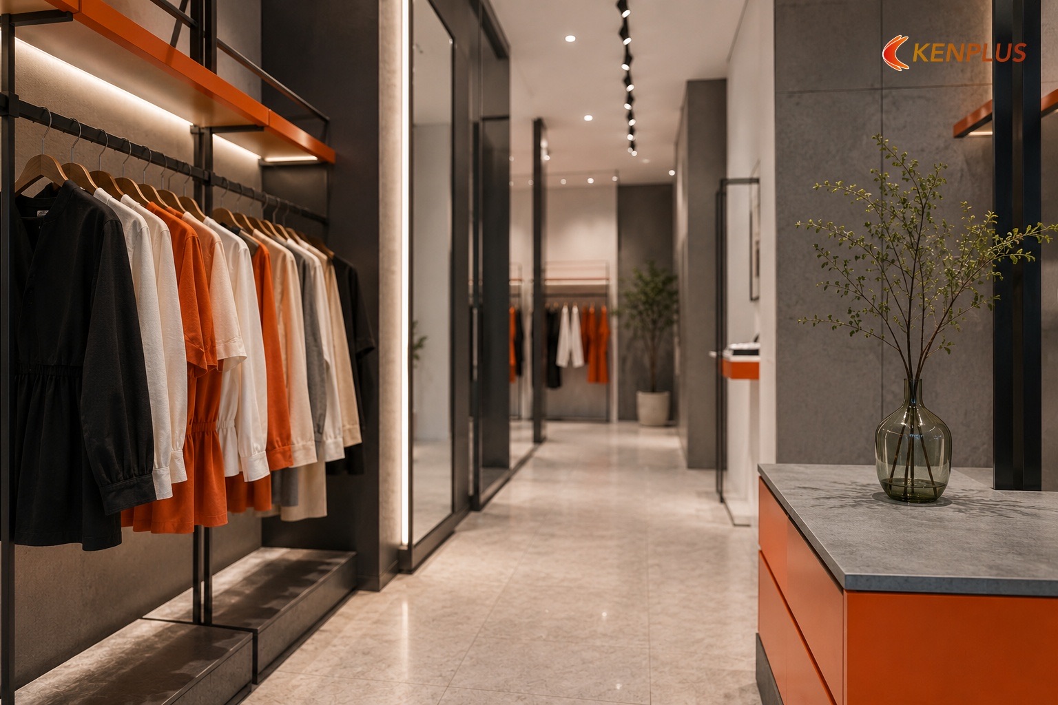 Sai lầm 2: Không tạo vòng tuần hoàn — khách đi thẳng rồi quay đầu — 7 sai lầm khi thiết kế shop thời trang nữ Sai lầm 2: Không tạo vòng tuần hoàn — khách đi thẳng rồi quay đầu — 7 sai lầm khi thiết kế shop thời trang nữ